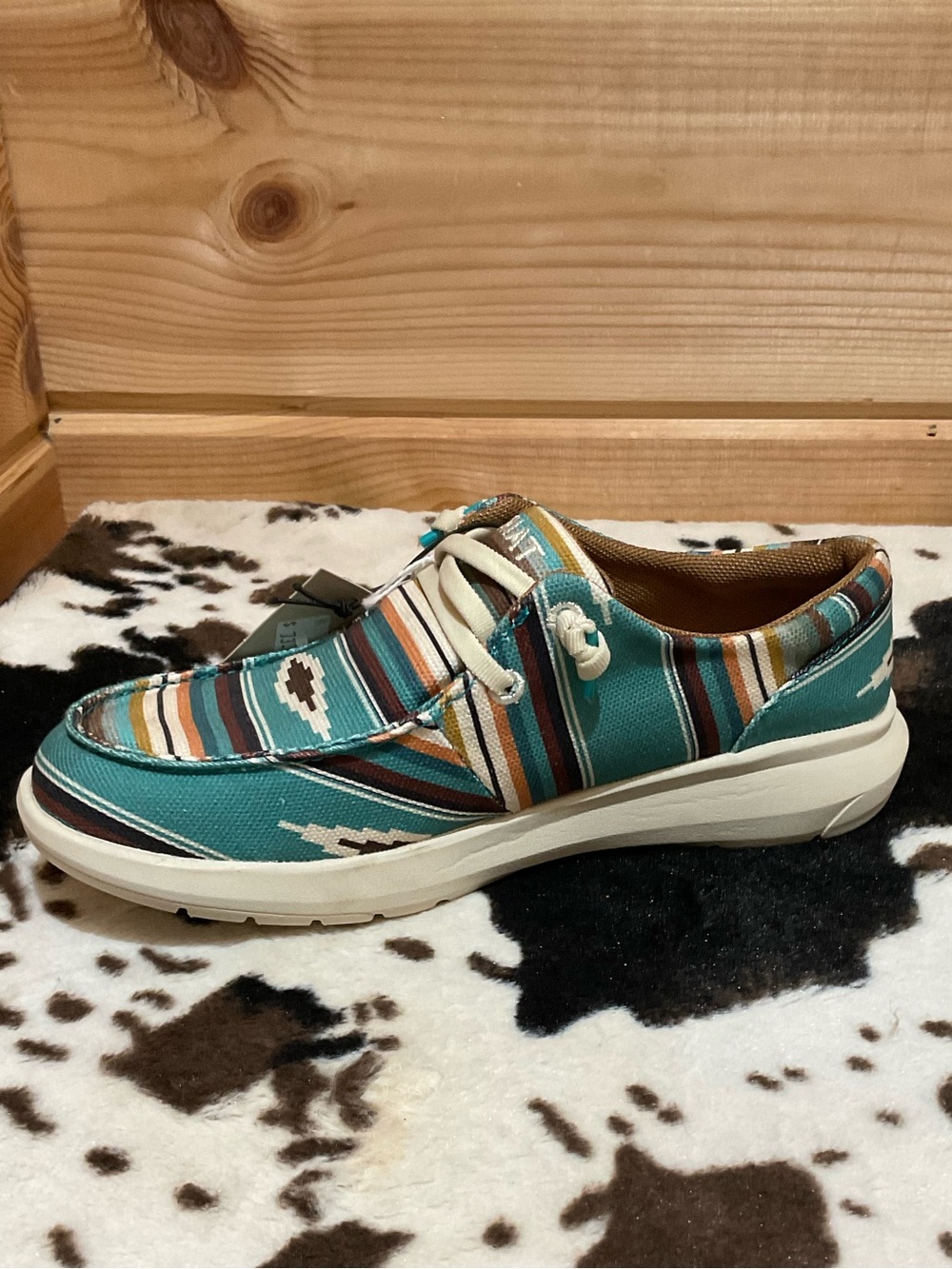 Ariat Teal Multicolor Striped Moccasin Slip-On